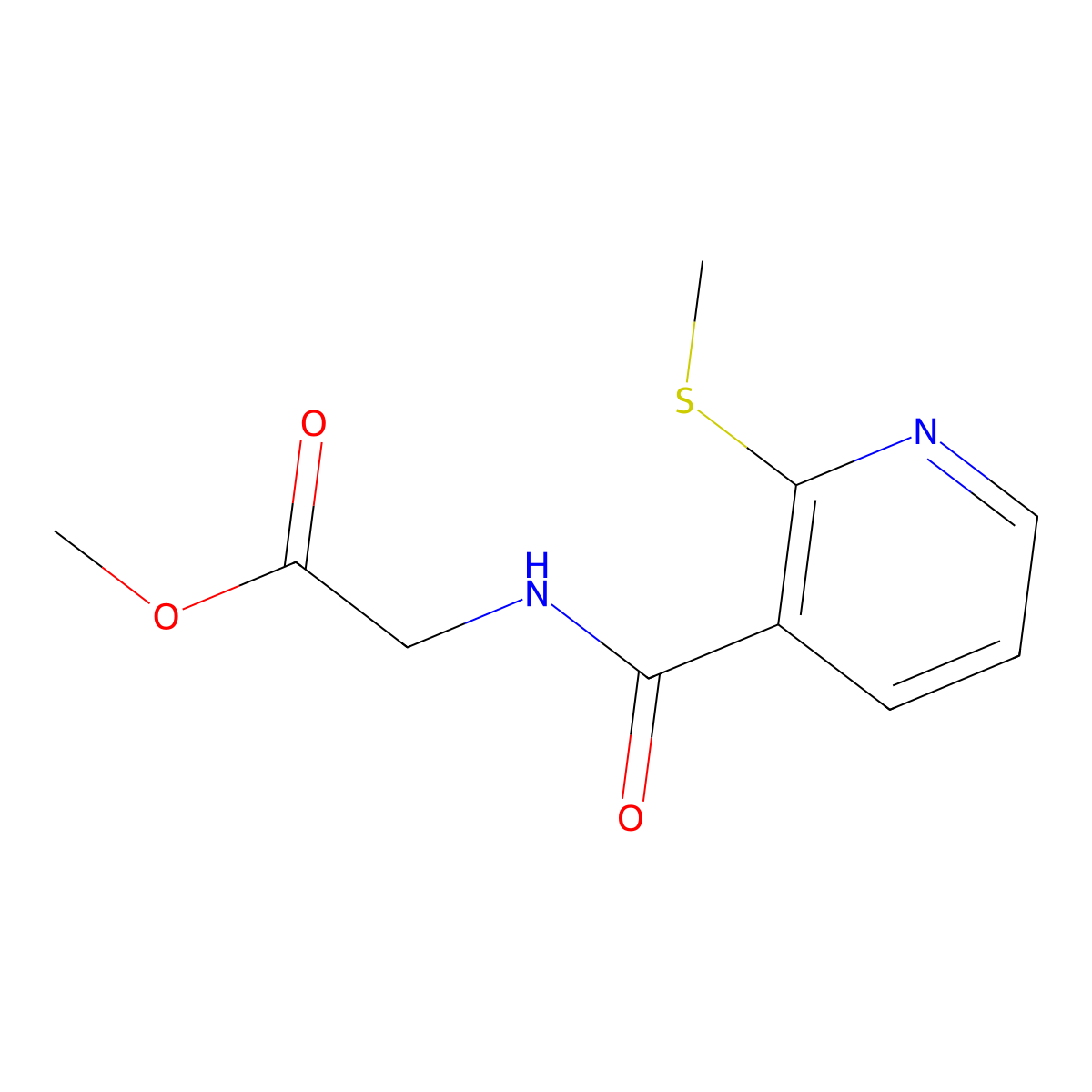 Methyl 2-[(2-methylsulfanylpyridine-3-carbonyl)amino]acetate molecular structure, CAS 245082-93-3
