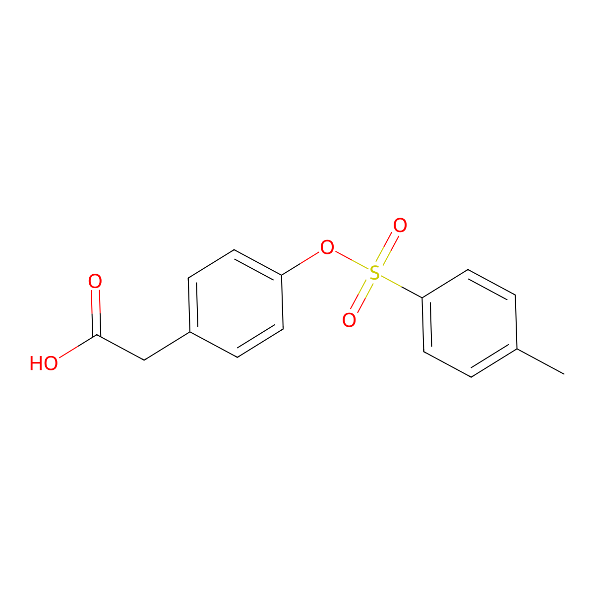 2-{4-[(4-Methylbenzenesulfonyl)oxy]phenyl}acetic acid molecular structure, CAS 245085-06-7