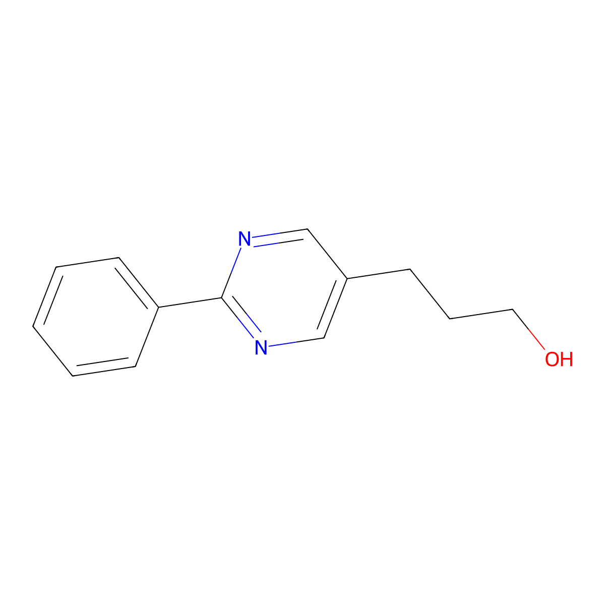 3-(2-Phenylpyrimidin-5-yl)propan-1-ol molecular structure, CAS 245091-41-2