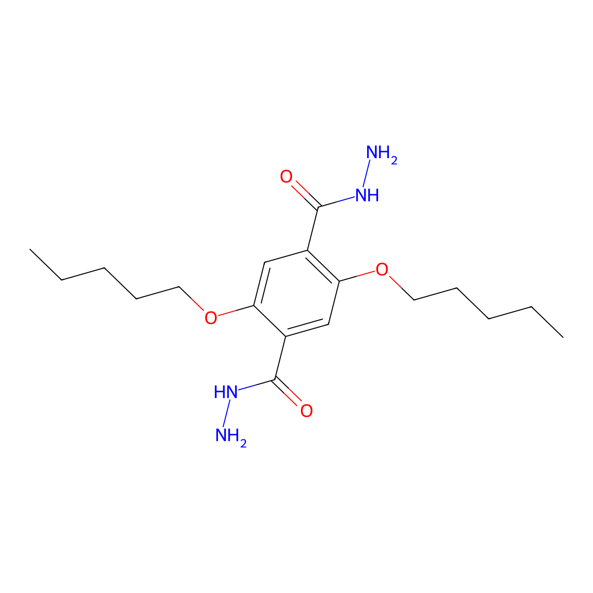 2,5-Bis(pentyloxy)terephthalohydrazide molecular structure, CAS 2450942-48-8
