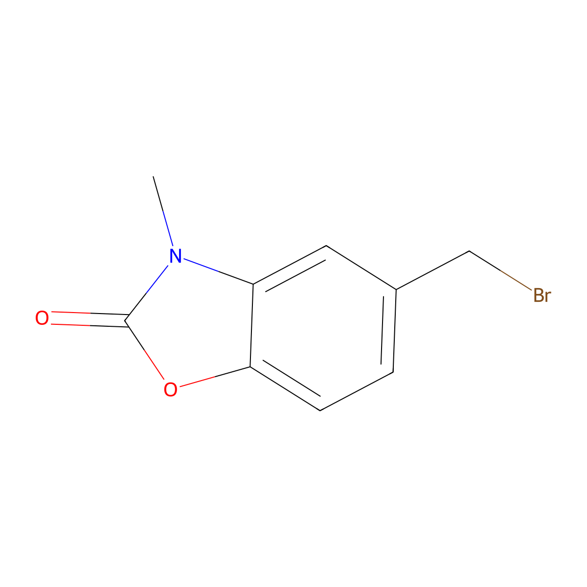5-(Bromomethyl)-3-methyl-2,3-dihydro-1,3-benzoxazol-2-one molecular structure, CAS 245095-50-5