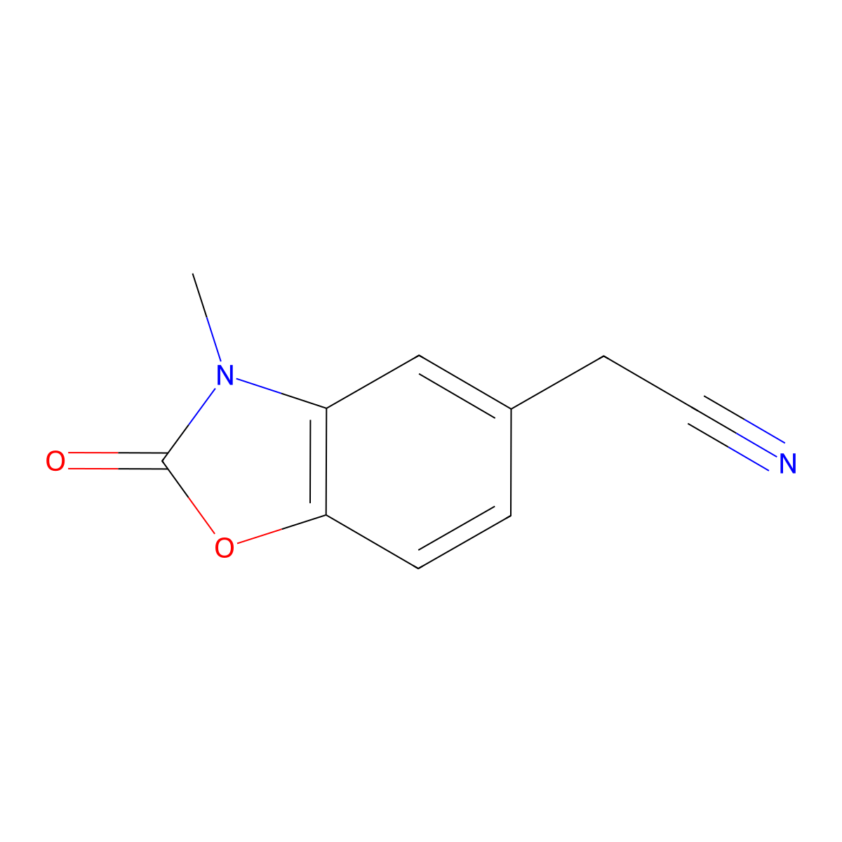 2-(3-Methyl-2-oxo-2,3-dihydro-1,3-benzoxazol-5-yl)acetonitrile molecular structure, CAS 245095-52-7