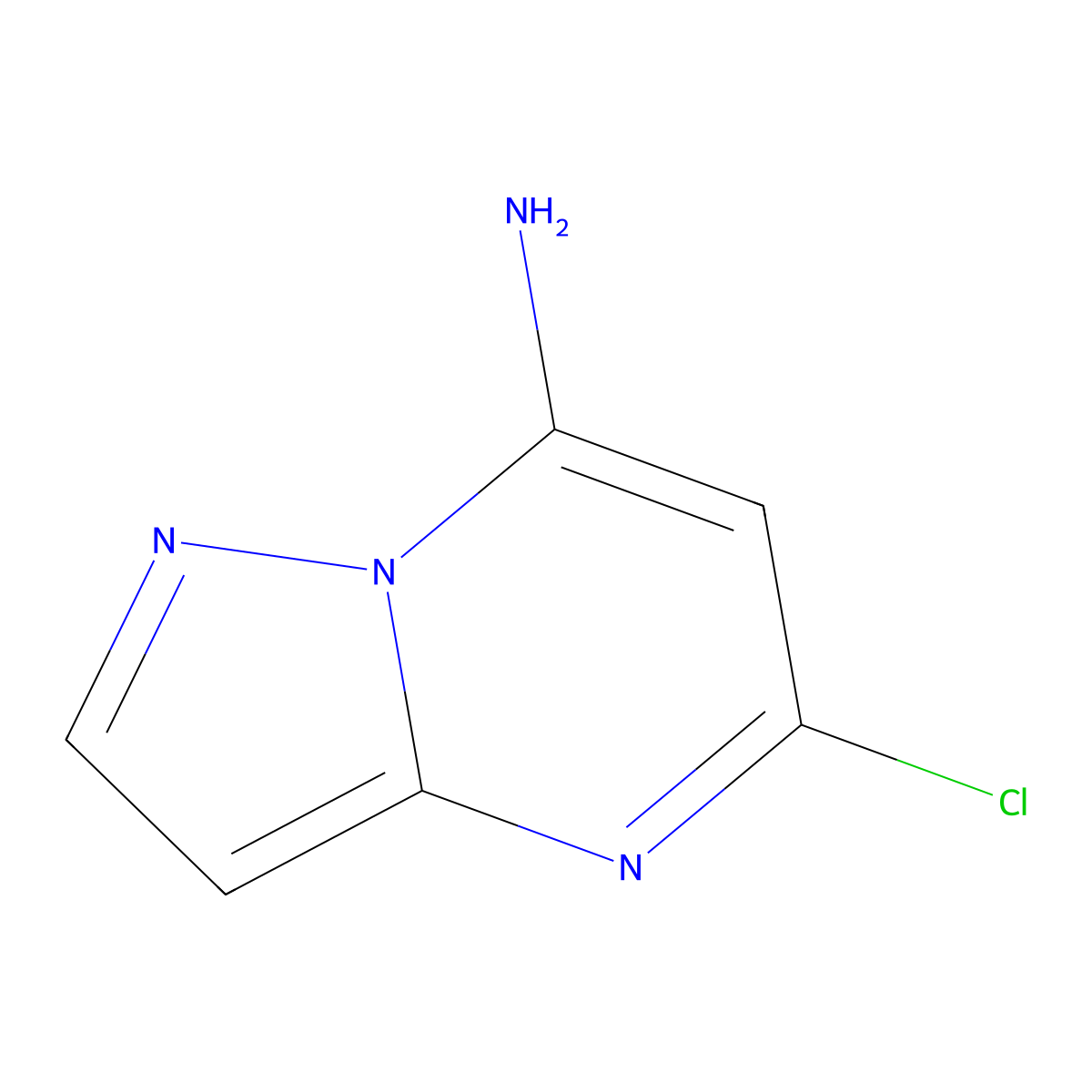 5-Chloropyrazolo[1,5-a]pyrimidin-7-amine molecular structure, CAS 245095-96-9