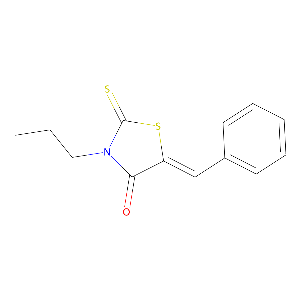 5-Benzylidene-3-propyl-2-sulfanylidene-1,3-thiazolidin-4-one molecular structure, CAS 245095-98-1