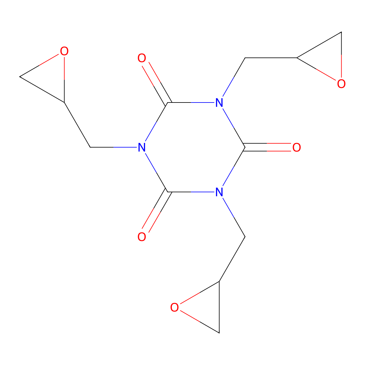 Triglycidyl isocyanurate molecular structure, CAS 2451-62-9