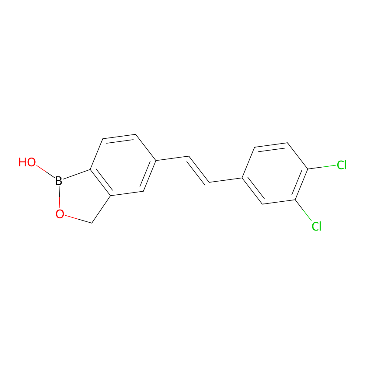 (E)-5-(3,4-dichlorostyryl)benzo[c][1,2]oxaborol-1(3H)-ol molecular structure, CAS 2451028-69-4