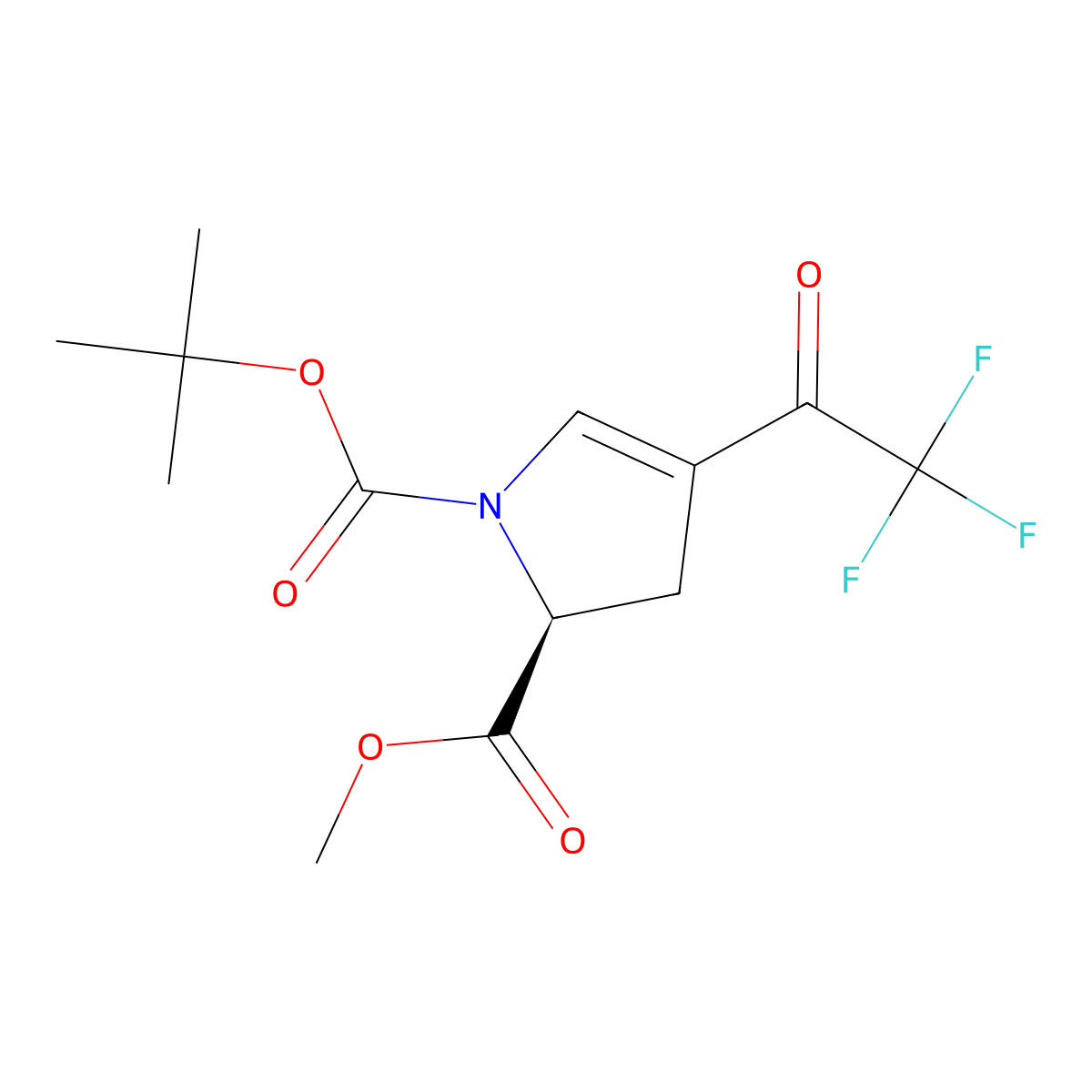 1-tert-butyl2-methyl(2S)-4-(trifluoroacetyl)-2,3-dihydro-1H-pyrrole-1,2-dicarboxylate molecular structure, CAS 2451059-46-2