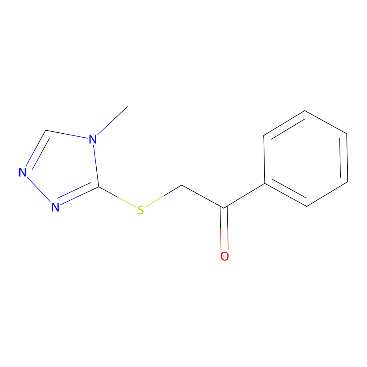 2-[(4-methyl-4H-1,2,4-triazol-3-yl)sulfanyl]-1-phenylethan-1-one molecular structure, CAS 245106-57-4