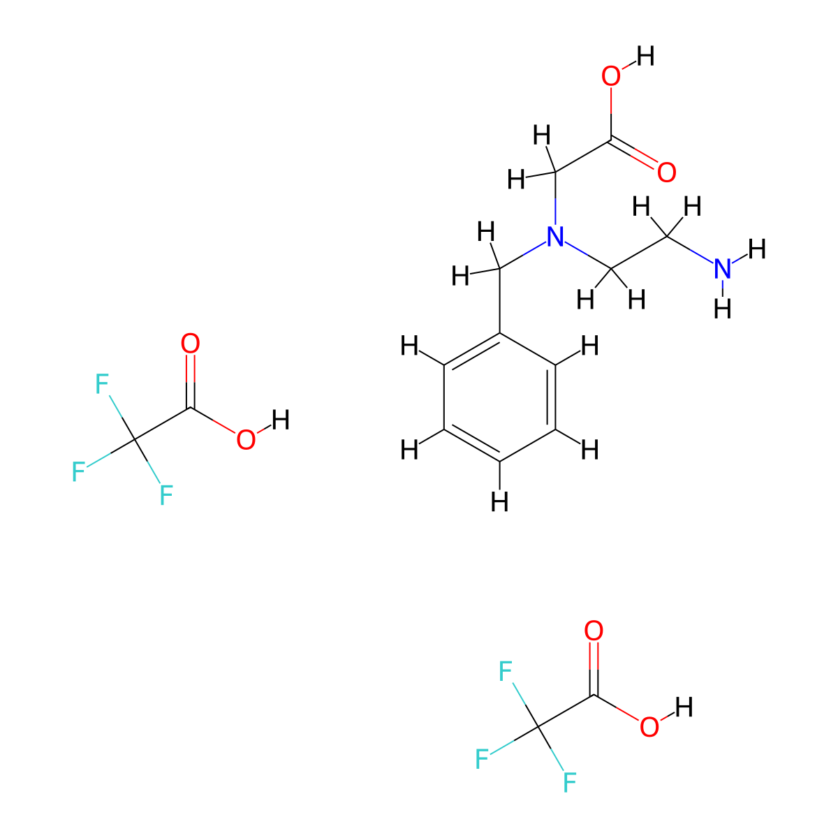 N-(2-Aminoethyl)-N-benzylglycine Bis(trifluoroacetate) molecular structure, CAS 2451065-67-9