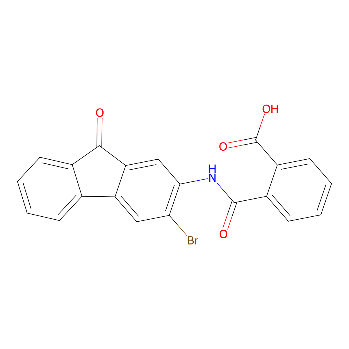 2-[(3-Bromo-9-oxofluoren-2-yl)carbamoyl]benzoic acid molecular structure, CAS 245114-97-0
