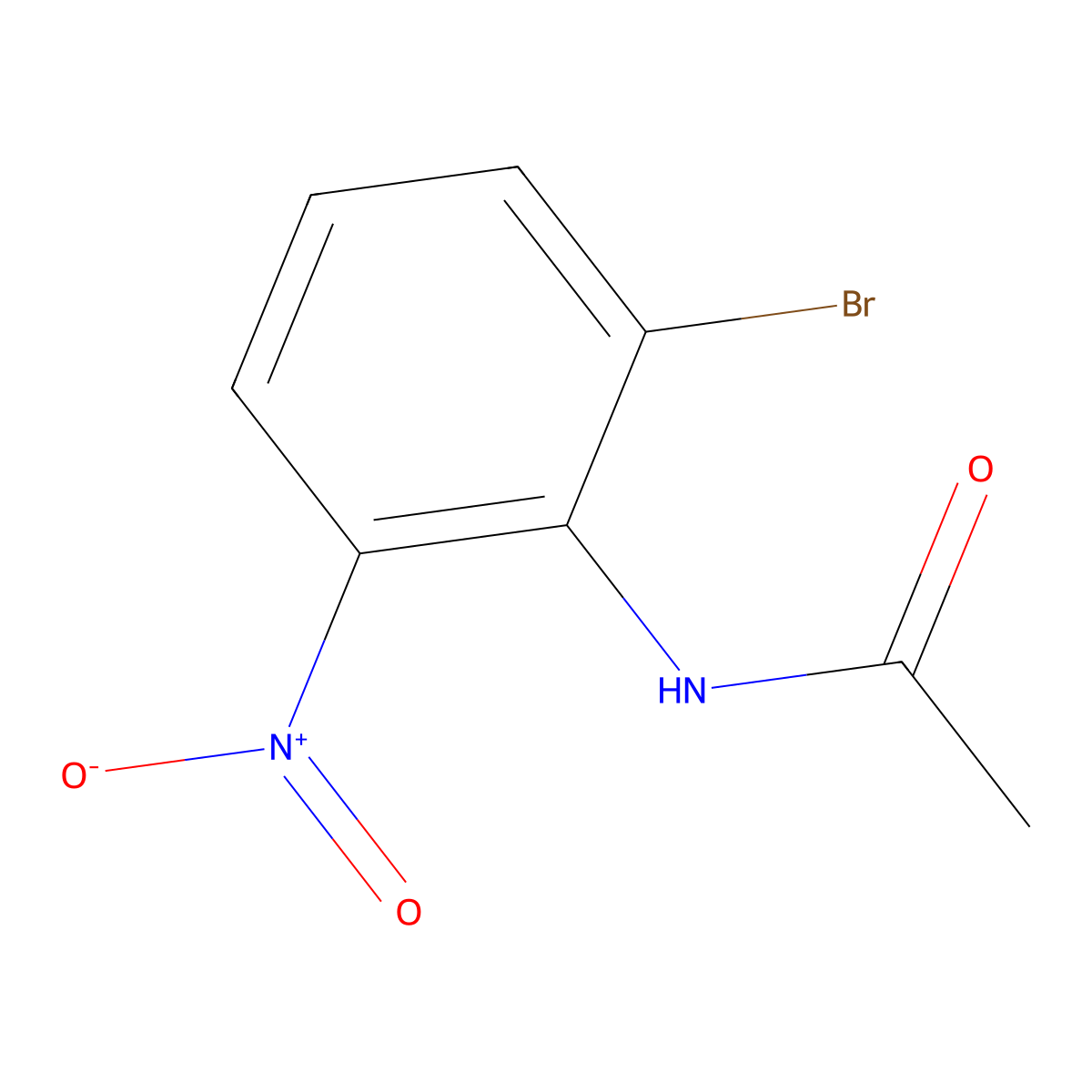 N-(2-bromo-6-nitrophenyl)acetamide molecular structure, CAS 245115-83-7