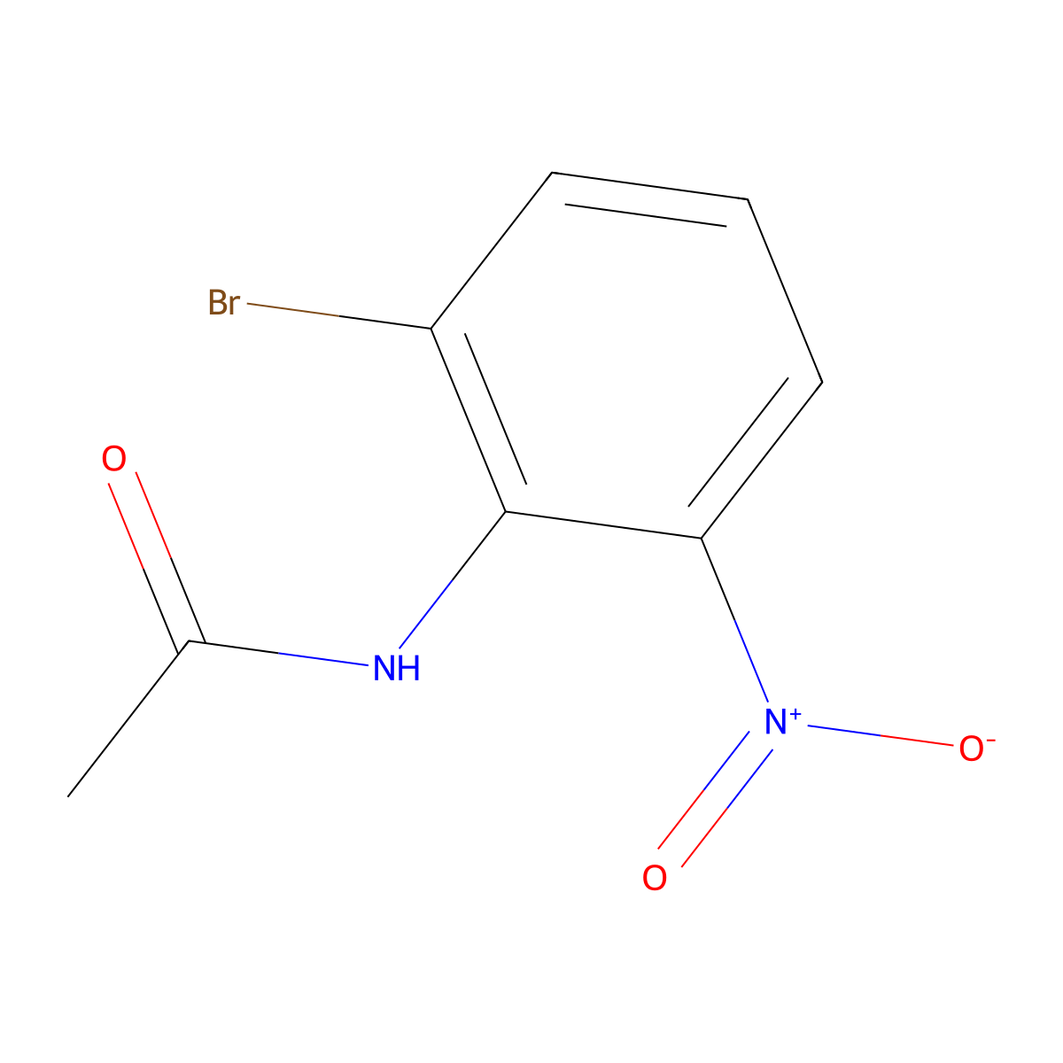N-(2-bromo-6-nitrophenyl)acetamide molecular structure, CAS 245115-83-7