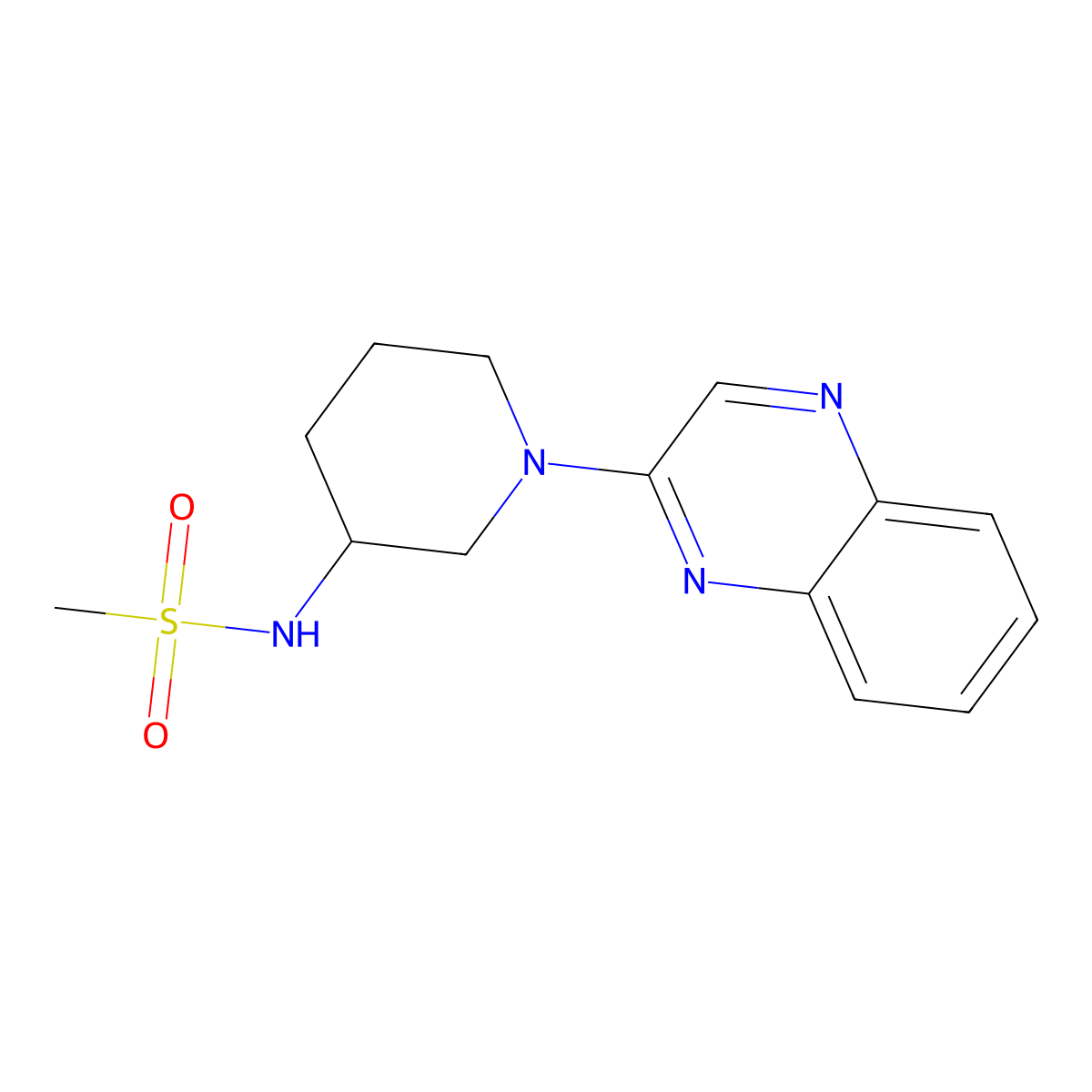 N-[1-(quinoxalin-2-yl)piperidin-3-yl]methanesulfonamide molecular structure, CAS 2451164-36-4