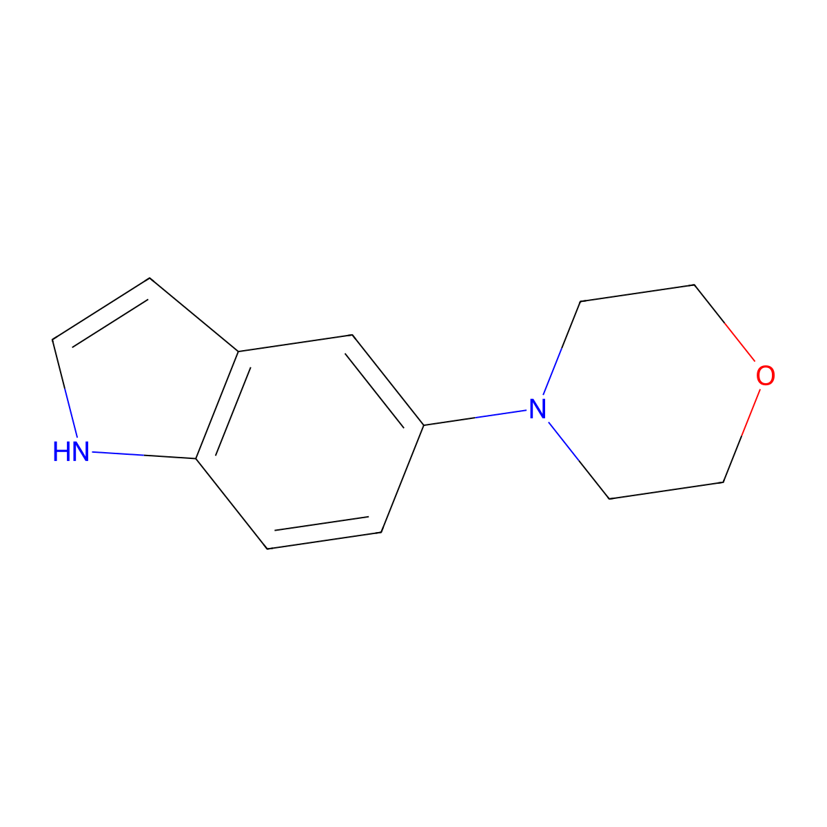 4-(1H-Indol-5-yl)morpholine molecular structure, CAS 245117-16-2