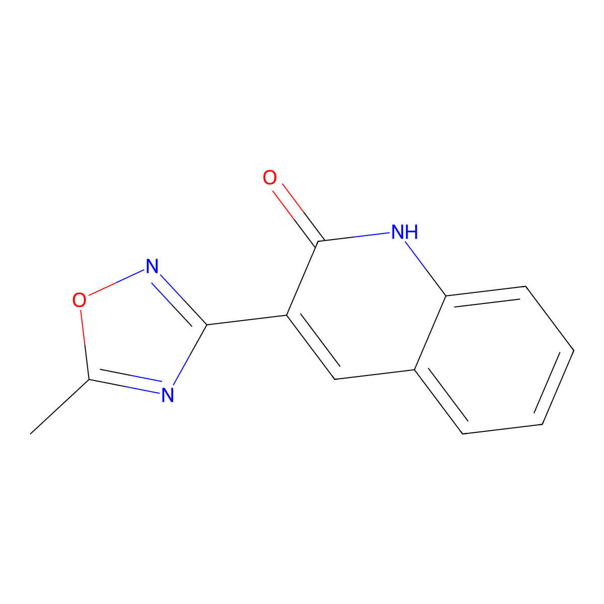 3-(5-Methyl-1,2,4-oxadiazol-3-YL)quinolin-2-OL molecular structure, CAS 245121-31-7