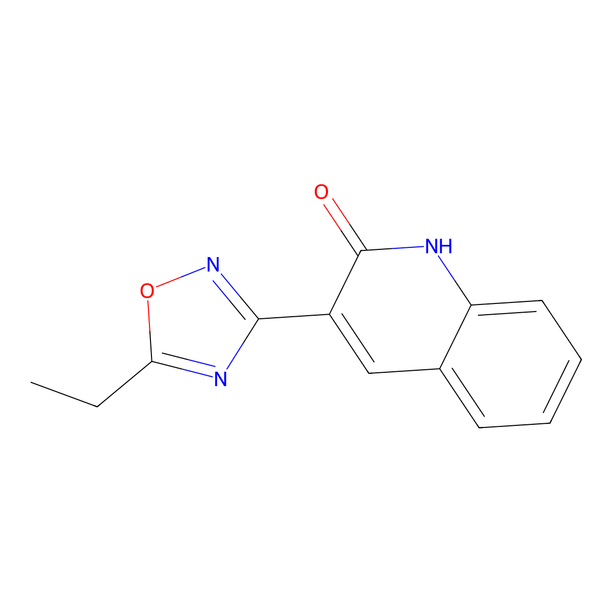 3-(5-ethyl-1,2,4-oxadiazol-3-yl)quinolin-2(1H)-one molecular structure, CAS 245121-50-0