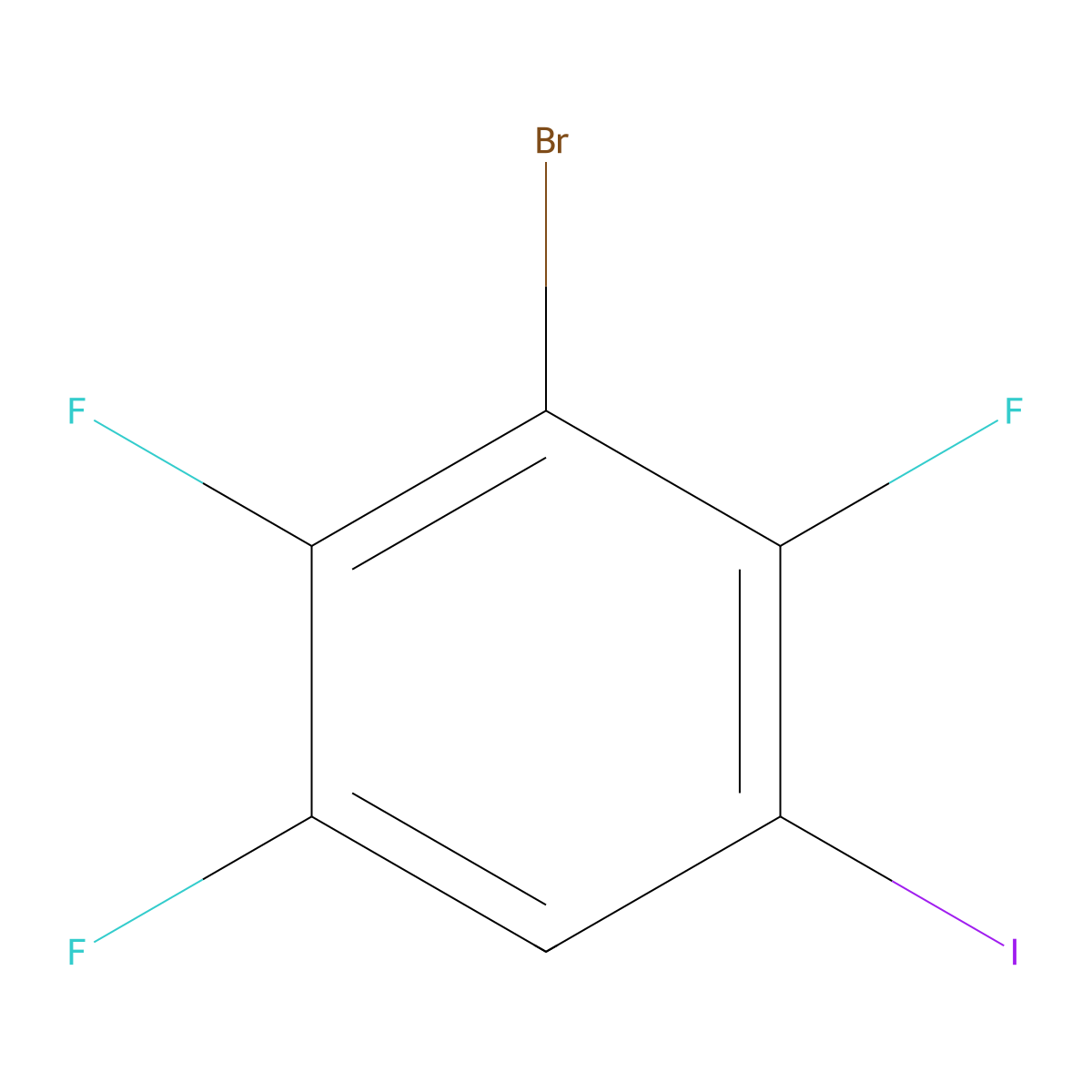 3-Bromo-1,2,4-trifluoro-5-iodobenzene molecular structure, CAS 2451256-37-2