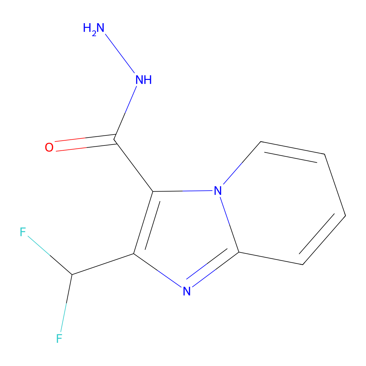 2-(Difluoromethyl)imidazo[1,2-a]pyridine-3-carbohydrazide molecular structure, CAS 2451256-41-8