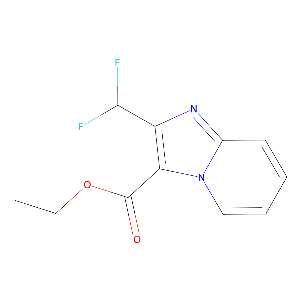 Ethyl 2-(difluoromethyl)imidazo[1,2-a]pyridine-3-carboxylate molecular structure, CAS 2451256-48-5
