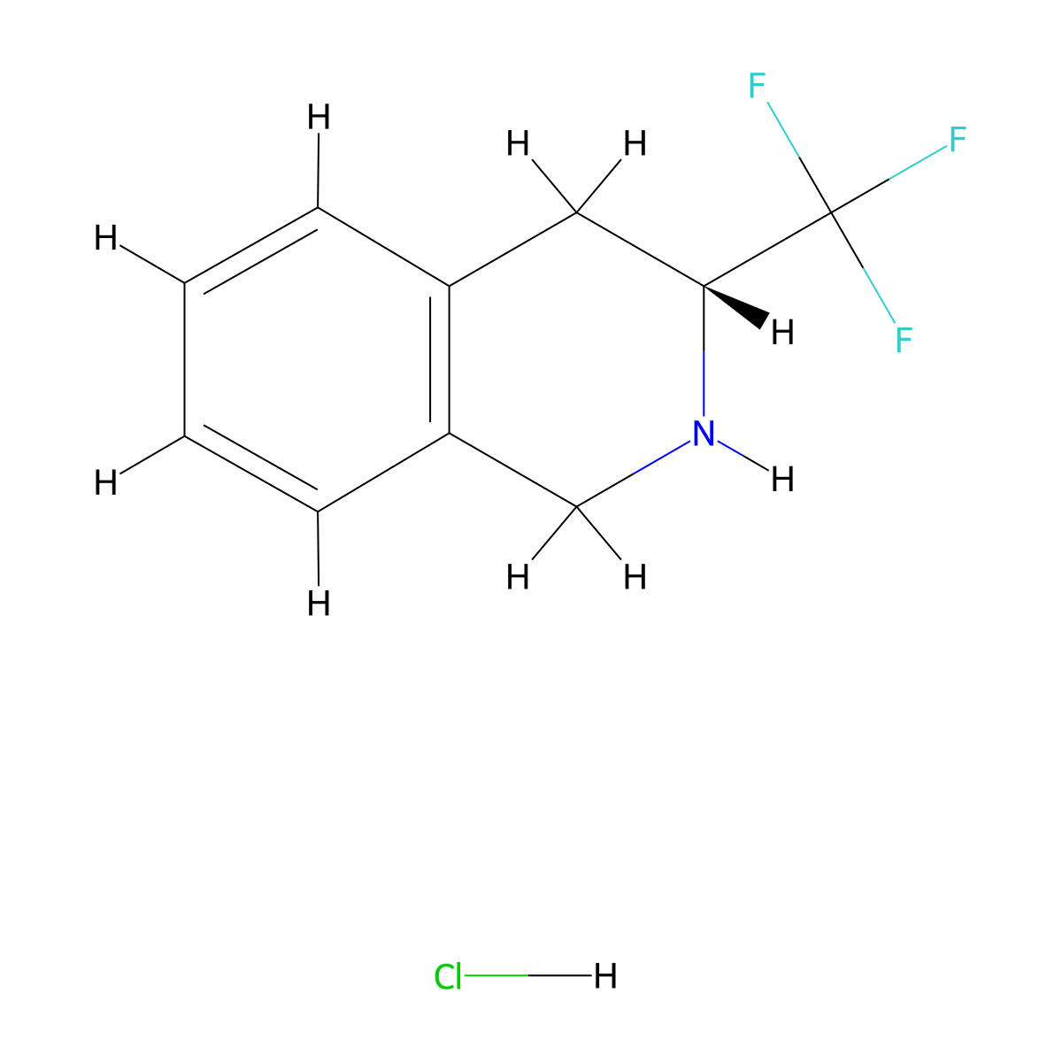 (3R)-3-(trifluoromethyl)-1,2,3,4-tetrahydroisoquinoline hydrochloride molecular structure, CAS 245126-09-4