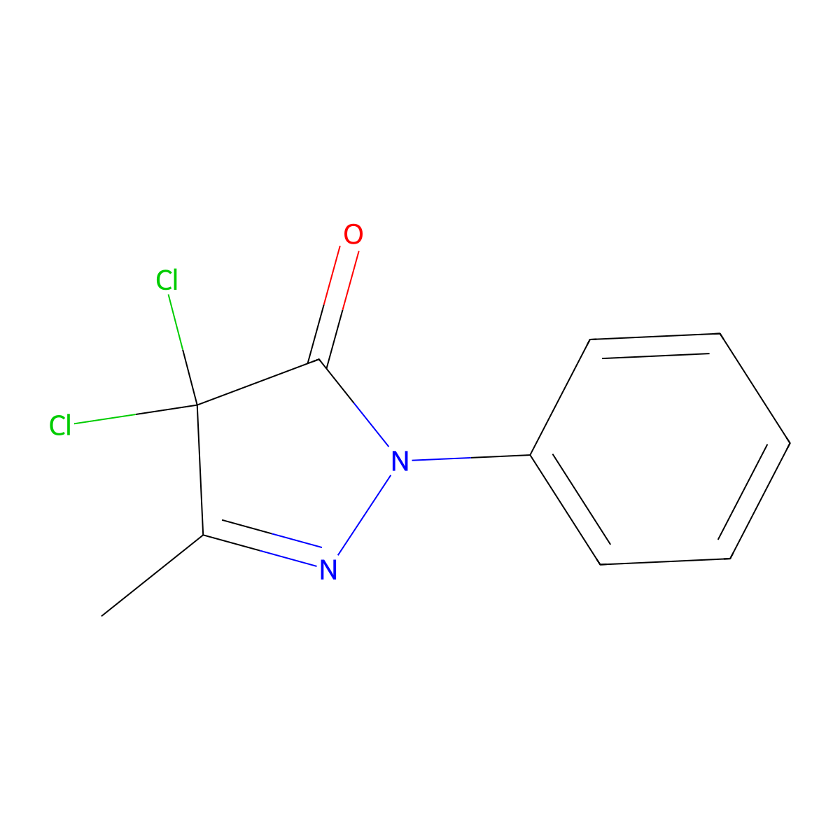4,4-Dichloro-3-methyl-1-phenyl-3-pyrazolin-5-one molecular structure, CAS 24515-10-4