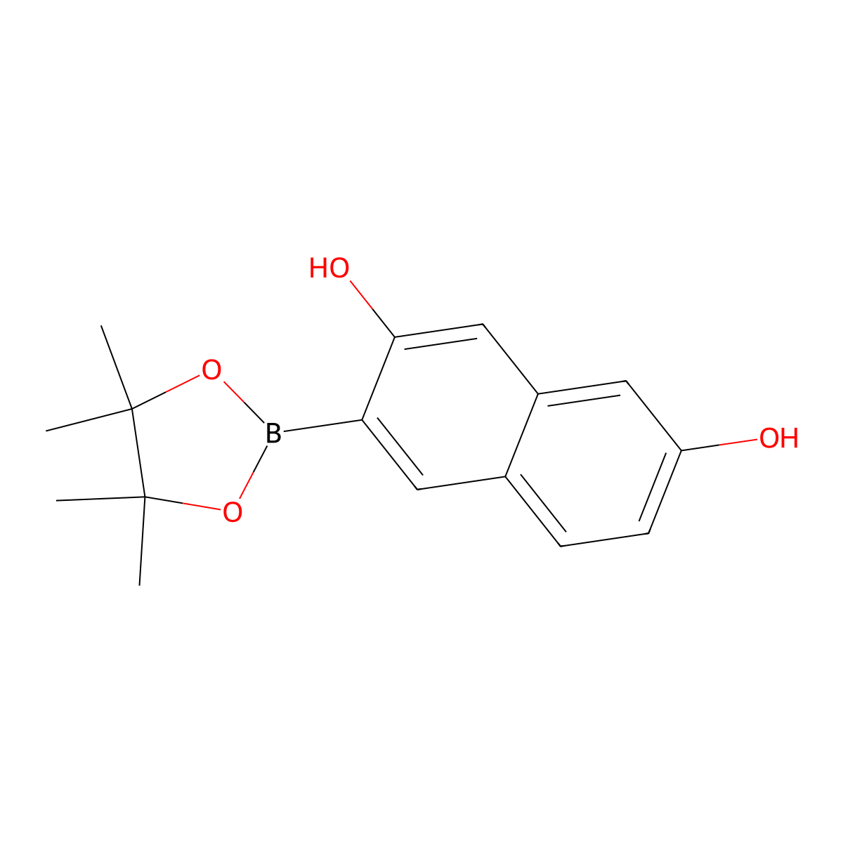 3-(4,4,5,5-Tetramethyl-1,3,2-dioxaborolan-2-YL)naphthalene-2,7-diol molecular structure, CAS 2451500-46-0