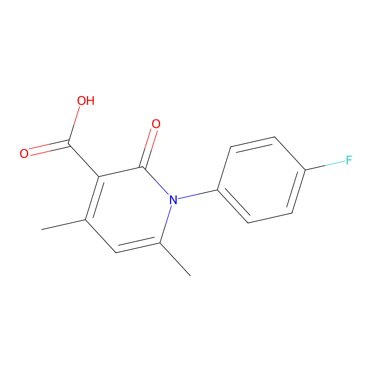 1-(4-Fluorophenyl)-4,6-dimethyl-2-oxo-1,2-dihydropyridine-3-carboxylic acid molecular structure, CAS 24518-05-6
