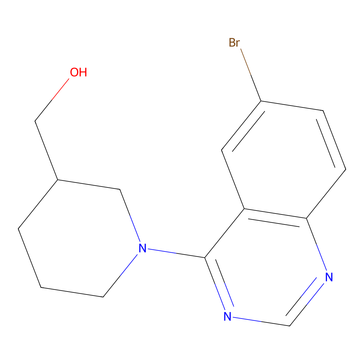 [1-(6-Bromoquinazolin-4-yl)piperidin-3-yl]methanol molecular structure, CAS 2451865-69-1