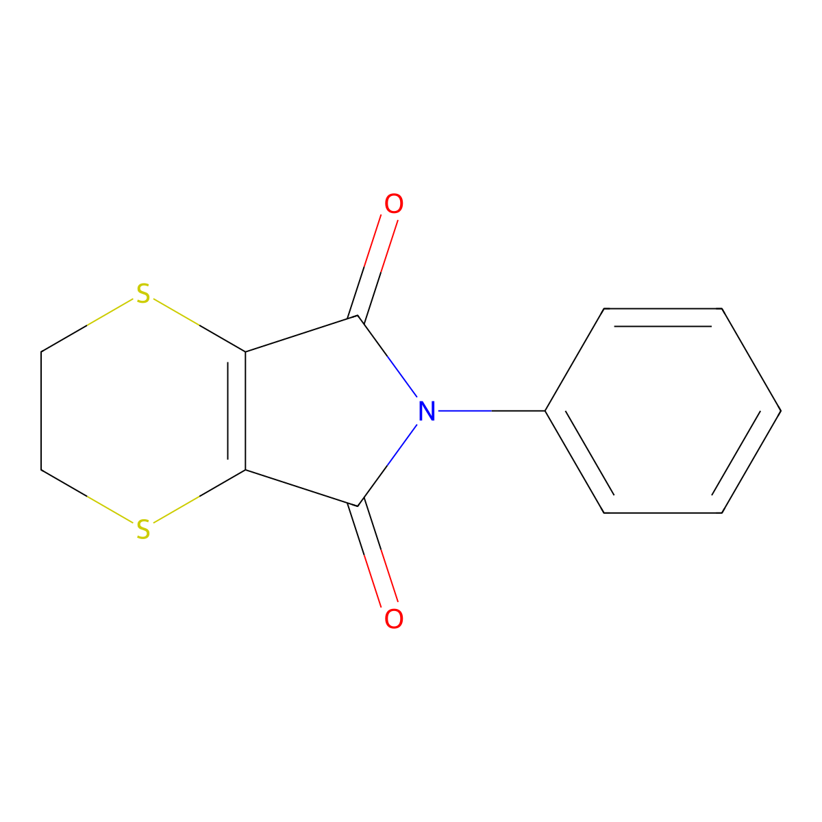 p-Dithiin-2,3-dicarboximide, 5,6-dihydro-N-phenyl- molecular structure, CAS 24519-31-1