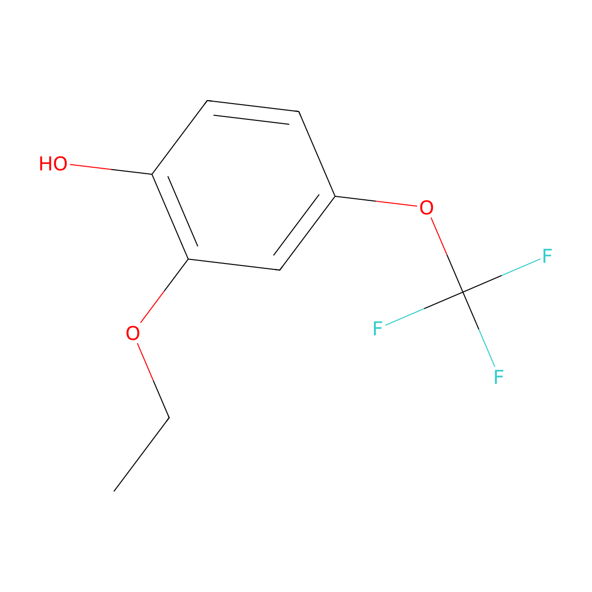 2-Ethoxy-4-(trifluoromethoxy)phenol molecular structure, CAS 2451902-66-0