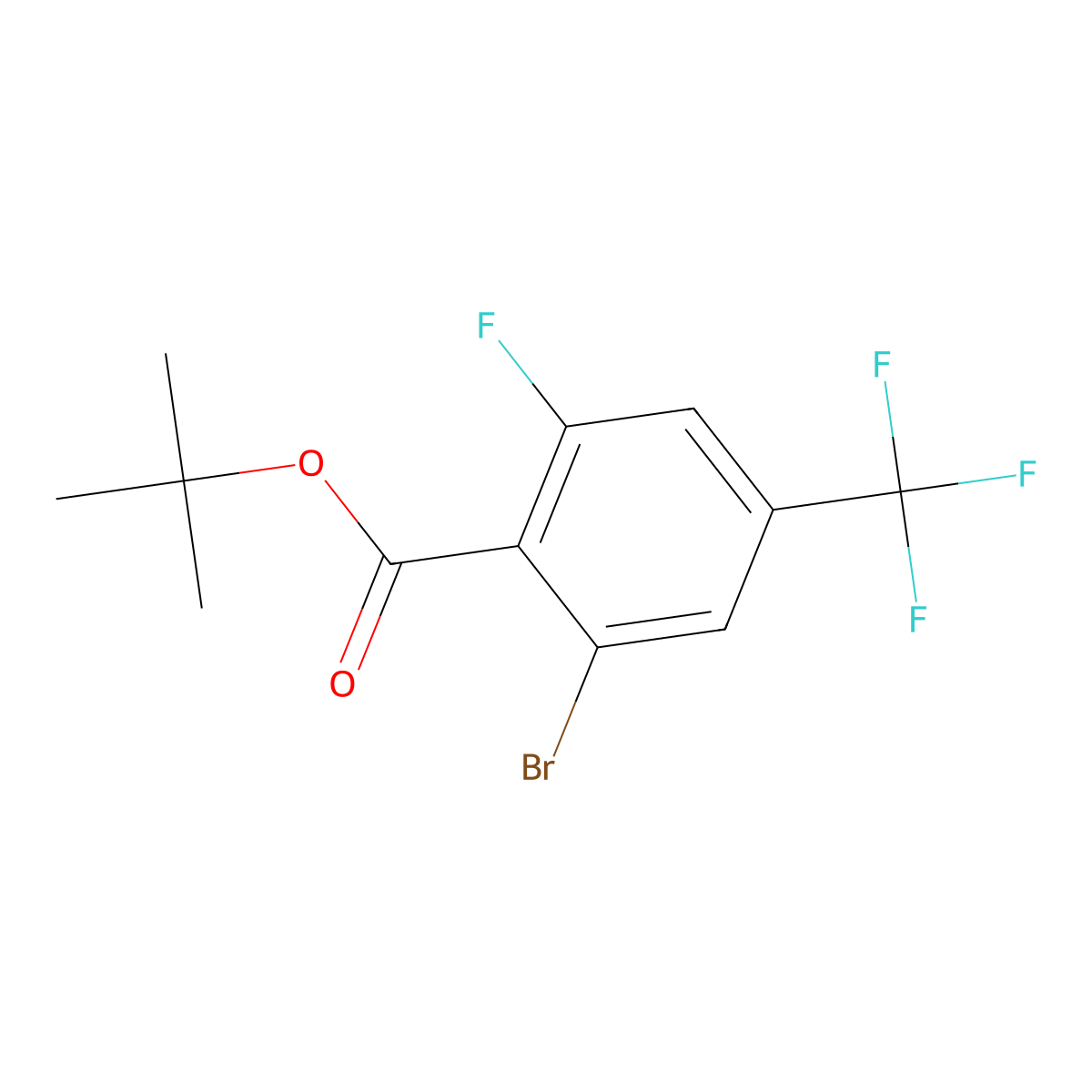 tert-Butyl 2-bromo-6-fluoro-4-(trifluoromethyl)benzoate molecular structure, CAS 2451903-12-9