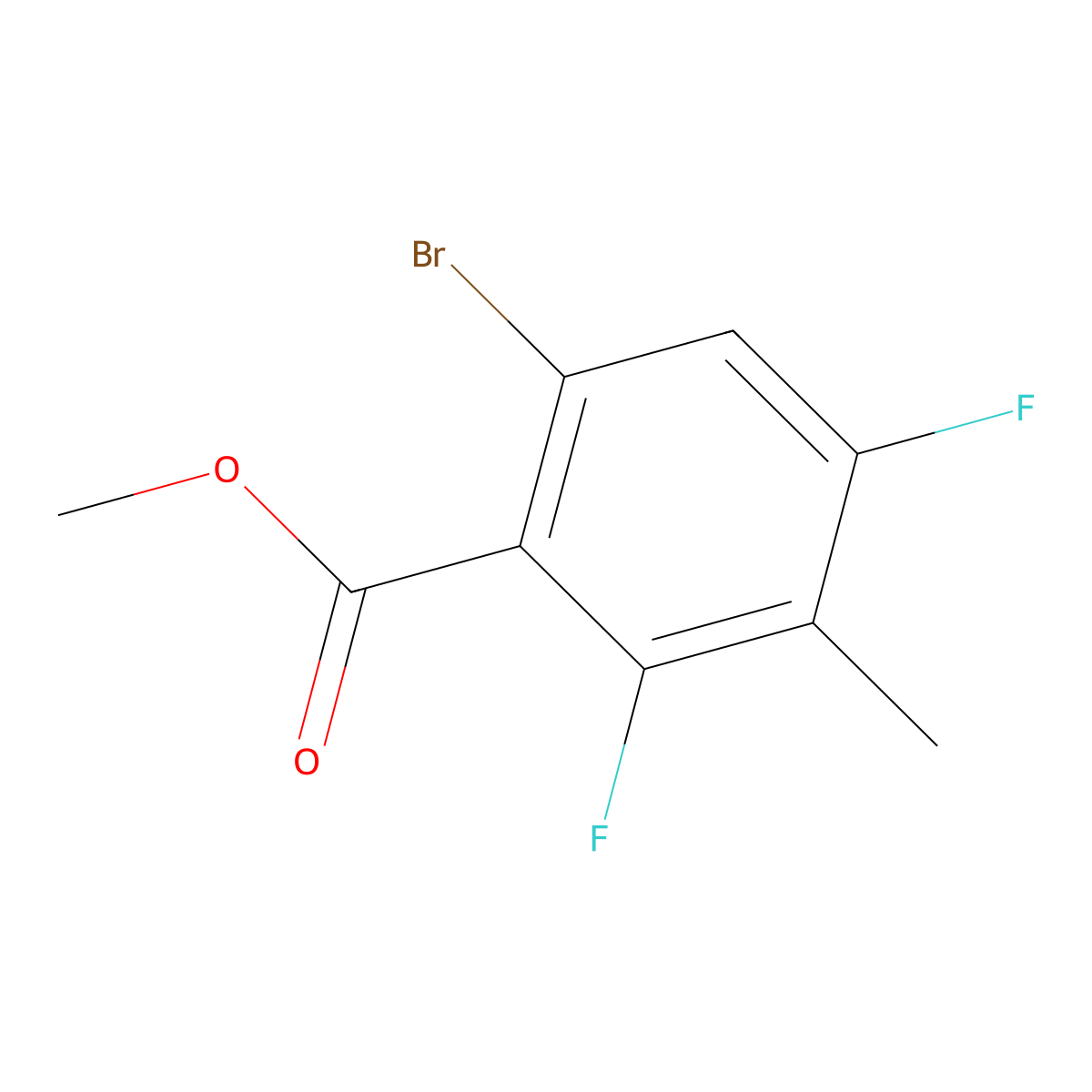 Methyl 6-bromo-2,4-difluoro-3-methylbenzoate molecular structure, CAS 2451906-45-7