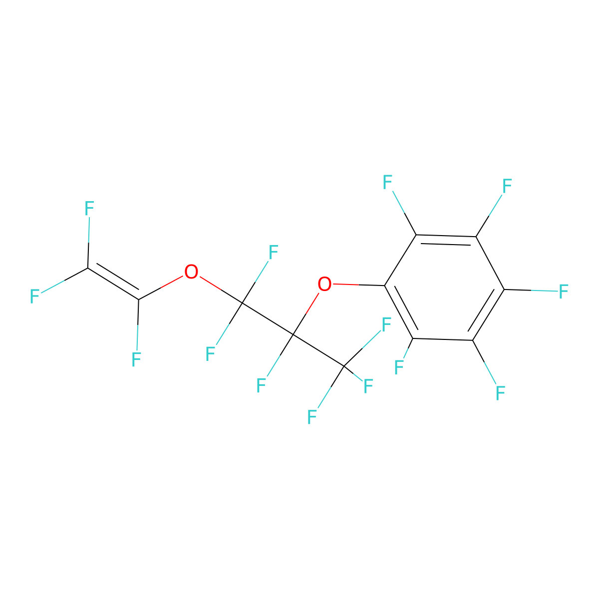 Pentafluoro[1,2,2-trifluoro-2-[(trifluorovinyl)oxy]-1-(trifluoromethyl)ethoxy]benzene molecular structure, CAS 24520-19-2