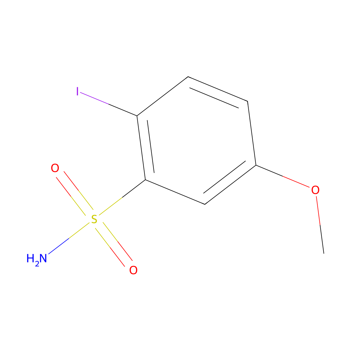 2-Iodo-5-methoxybenzene-1-sulfonamide molecular structure, CAS 2452118-43-1
