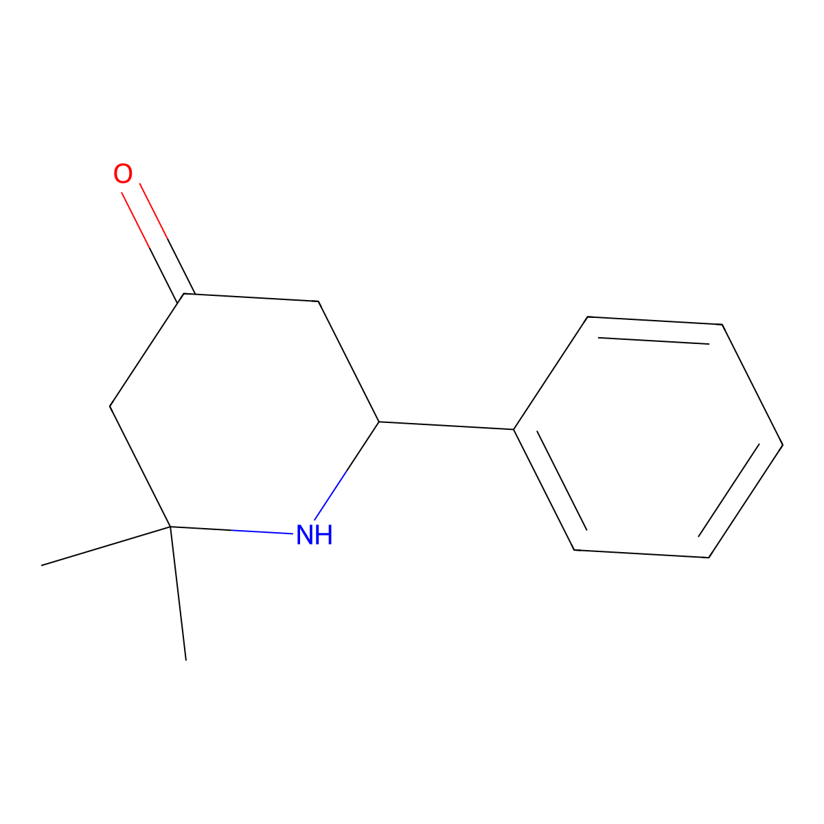 2,2-Dimethyl-6-phenylpiperidin-4-one molecular structure, CAS 24522-15-4