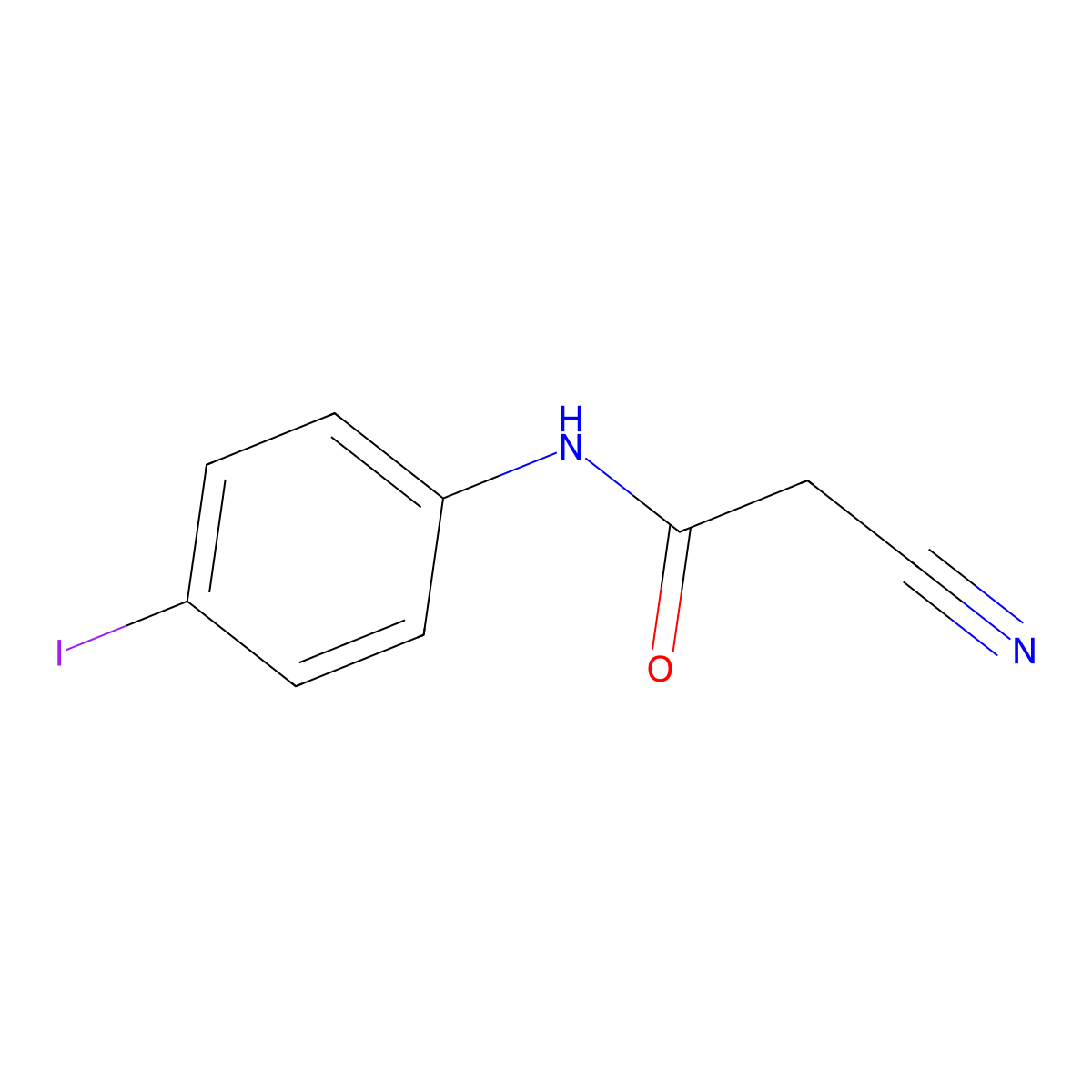 2-cyano-N-(4-iodophenyl)acetamide molecular structure, CAS 24522-29-0