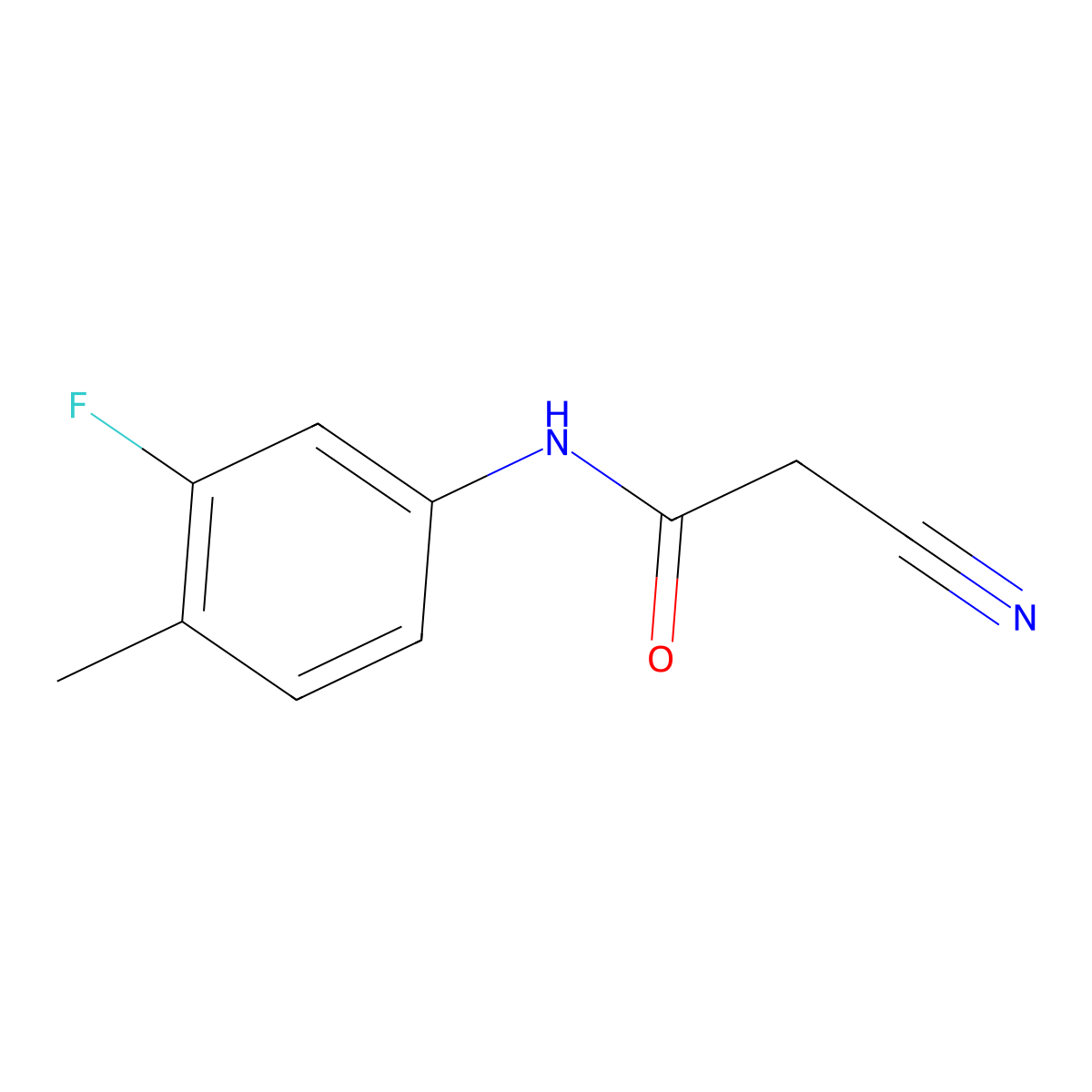 2-cyano-N-(3-fluoro-4-methylphenyl)acetamide molecular structure, CAS 24522-38-1