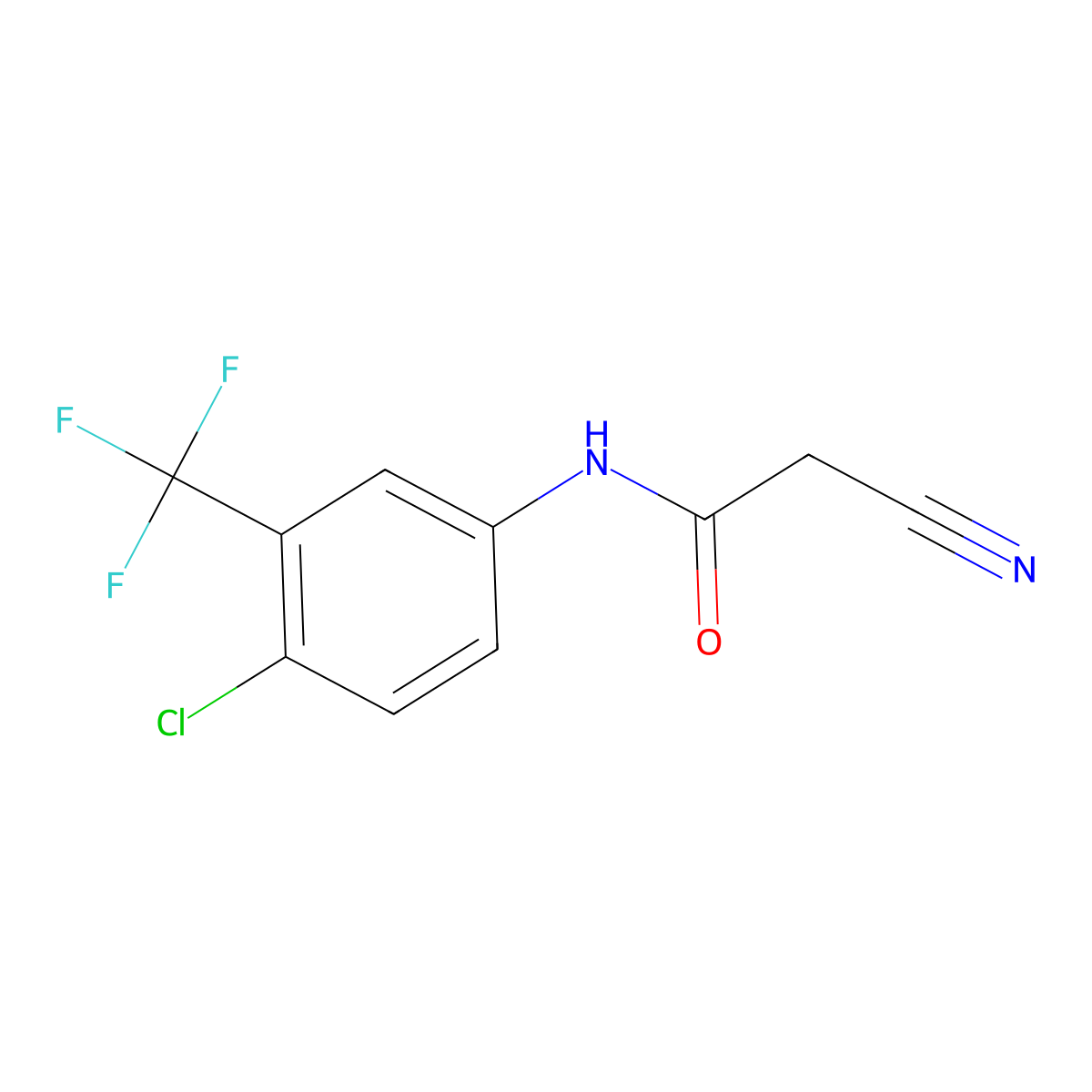 N-[4-chloro-3-(trifluoromethyl)phenyl]-2-cyanoacetamide molecular structure, CAS 24522-41-6