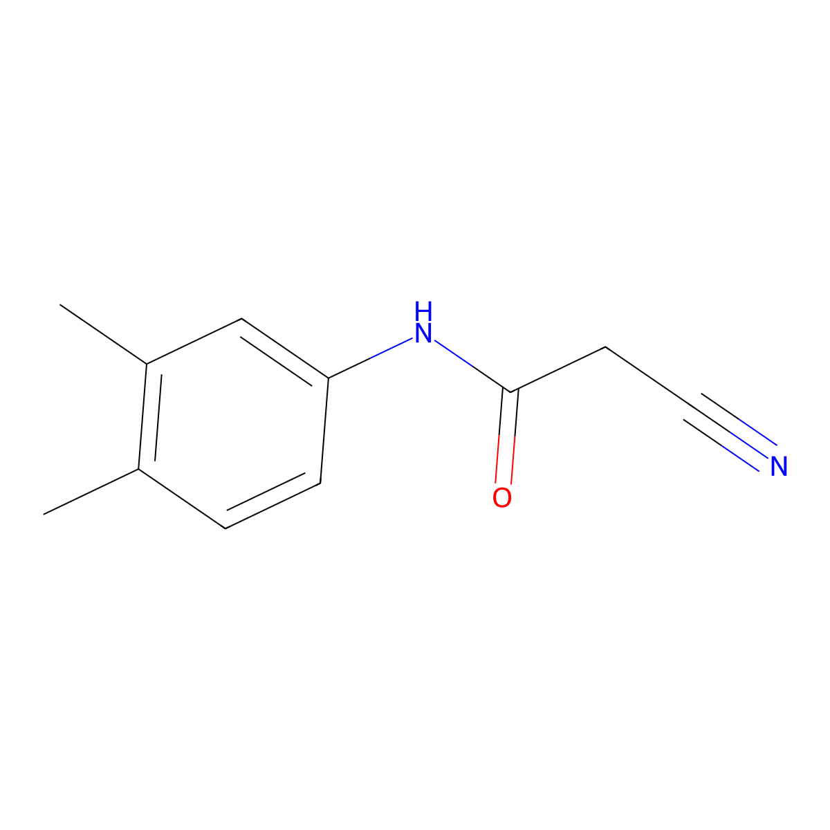 2-cyano-N-(3,4-dimethylphenyl)acetamide molecular structure, CAS 24522-42-7