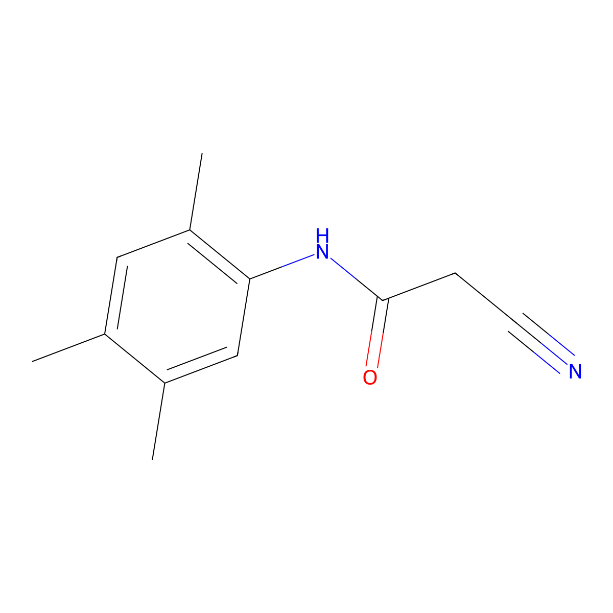 2-cyano-N-(2,4,5-trimethylphenyl)acetamide molecular structure, CAS 24522-46-1