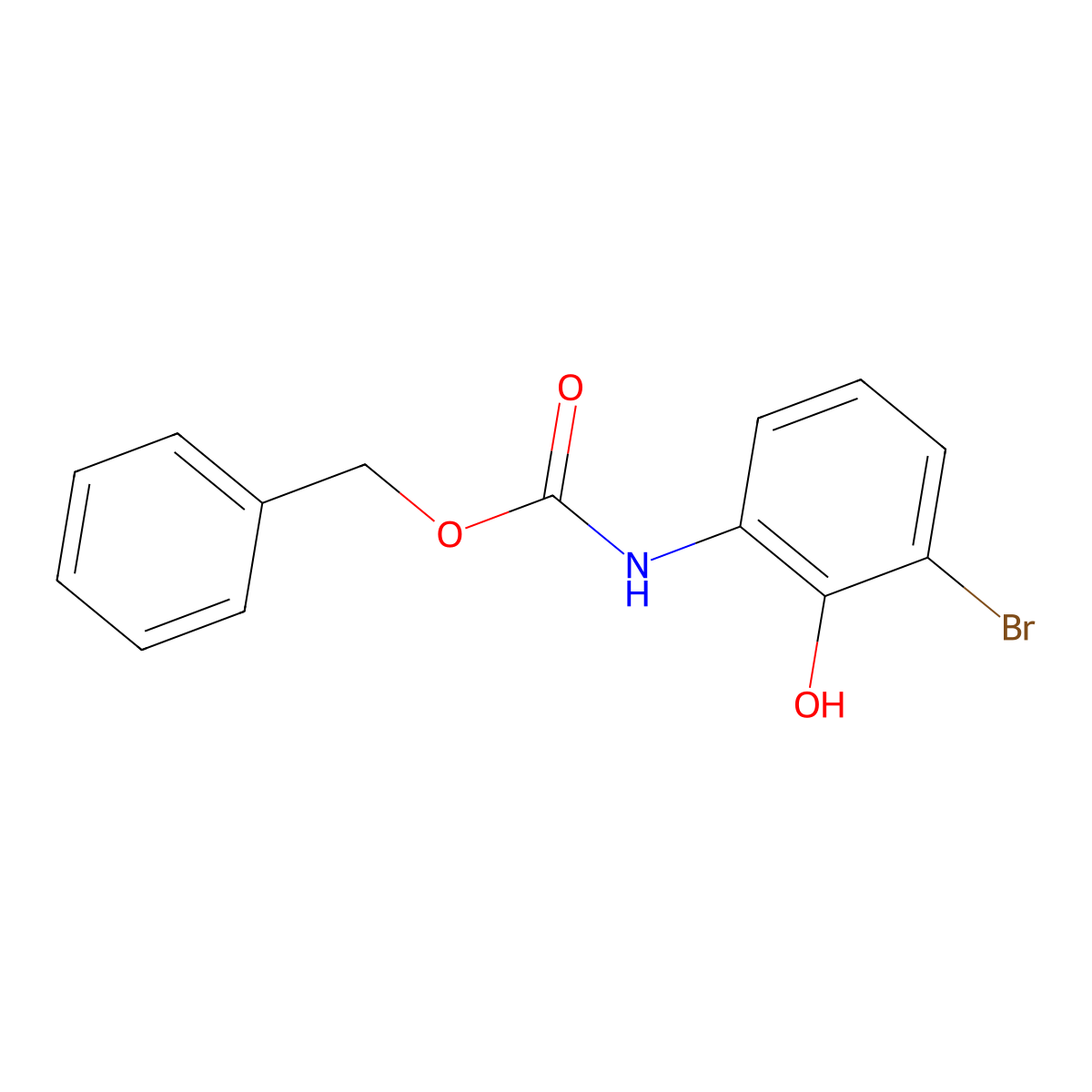 benzyl N-(3-bromo-2-hydroxyphenyl)carbamate molecular structure, CAS 2452291-46-0