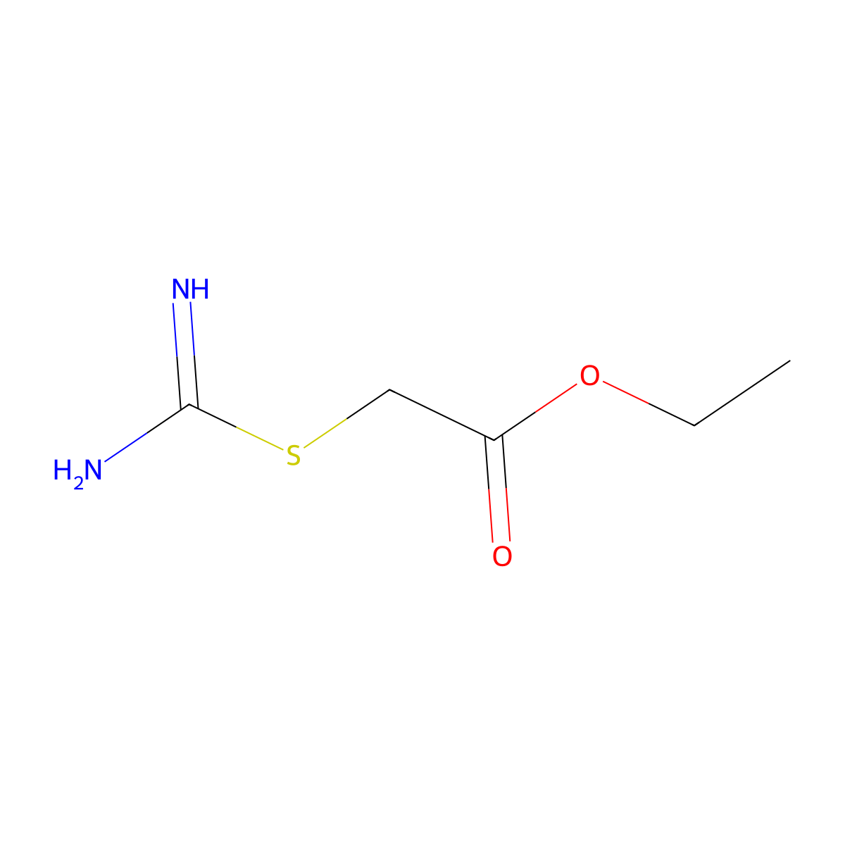 Ethyl 2-(carbamimidoylthio)acetate molecular structure, CAS 24523-90-8