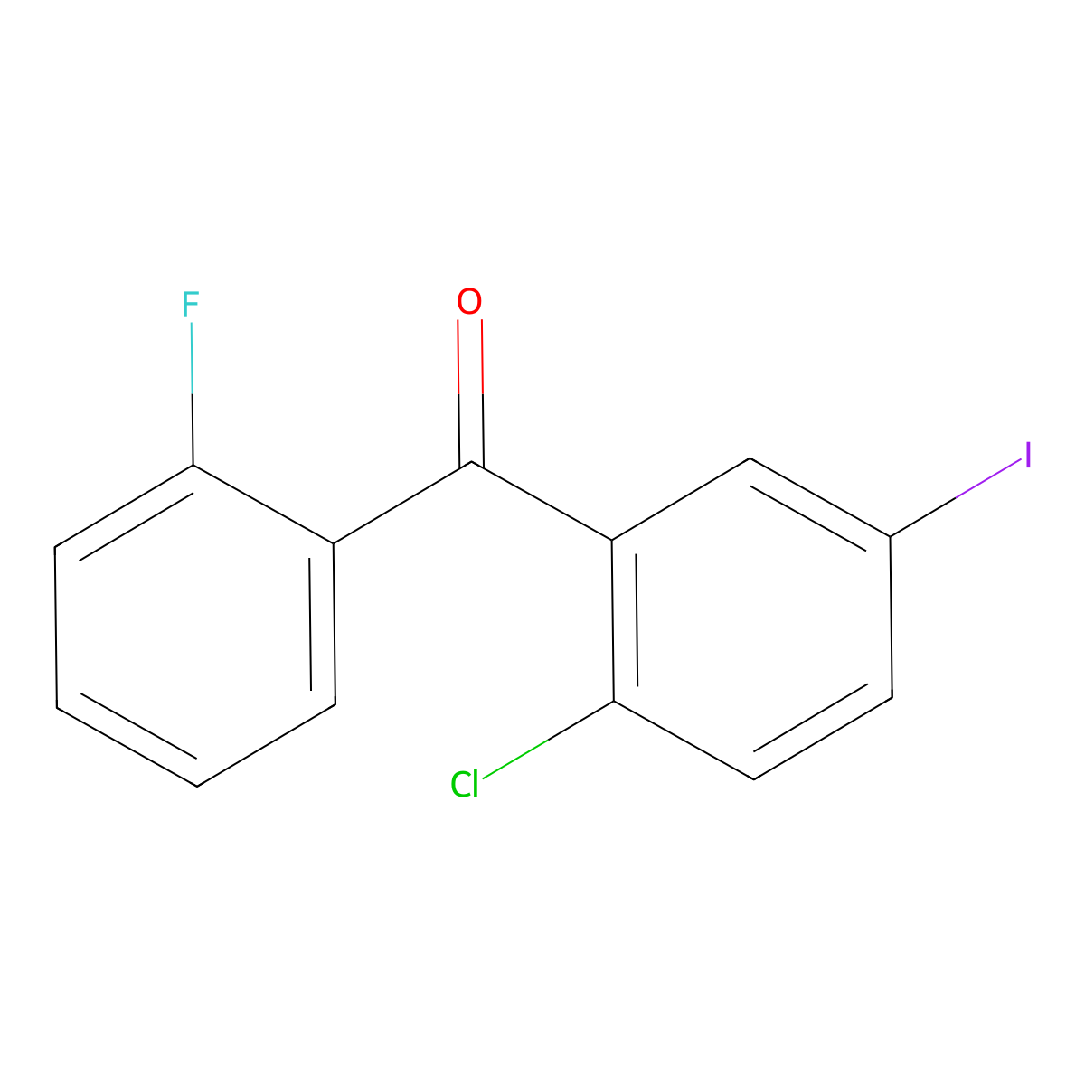 (2-Chloro-5-iodophenyl)(2-fluorophenyl)methanone molecular structure, CAS 2452301-23-2