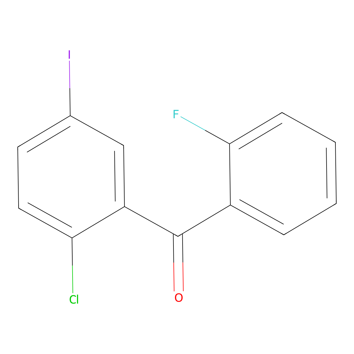 (2-Chloro-5-iodophenyl)(2-fluorophenyl)methanone molecular structure, CAS 2452301-23-2