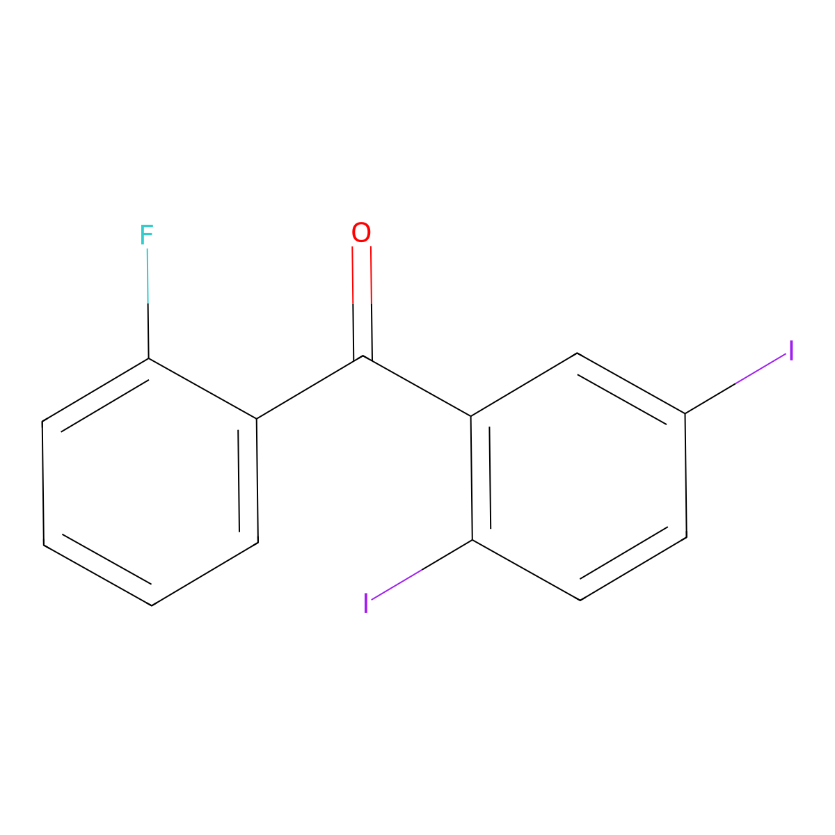 (2,5-Diiodophenyl)(2-fluorophenyl)methanone molecular structure, CAS 2452301-24-3