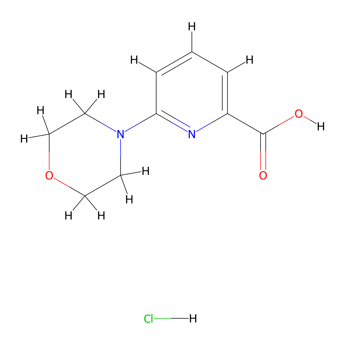 6-(Morpholin-4-yl)pyridine-2-carboxylic acid hydrochloride molecular structure, CAS 2452341-47-6