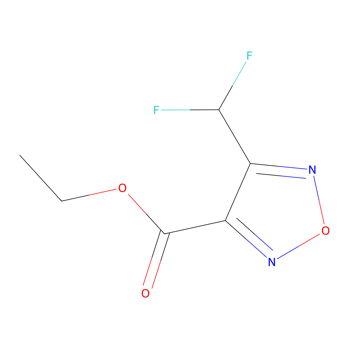 Ethyl 4-(difluoromethyl)-1,2,5-oxadiazole-3-carboxylate molecular structure, CAS 2452465-15-3