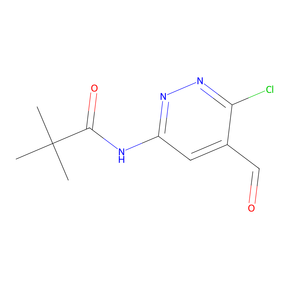 N-(6-Chloro-5-formylpyridazin-3-yl)pivalamide molecular structure, CAS 2452465-34-6
