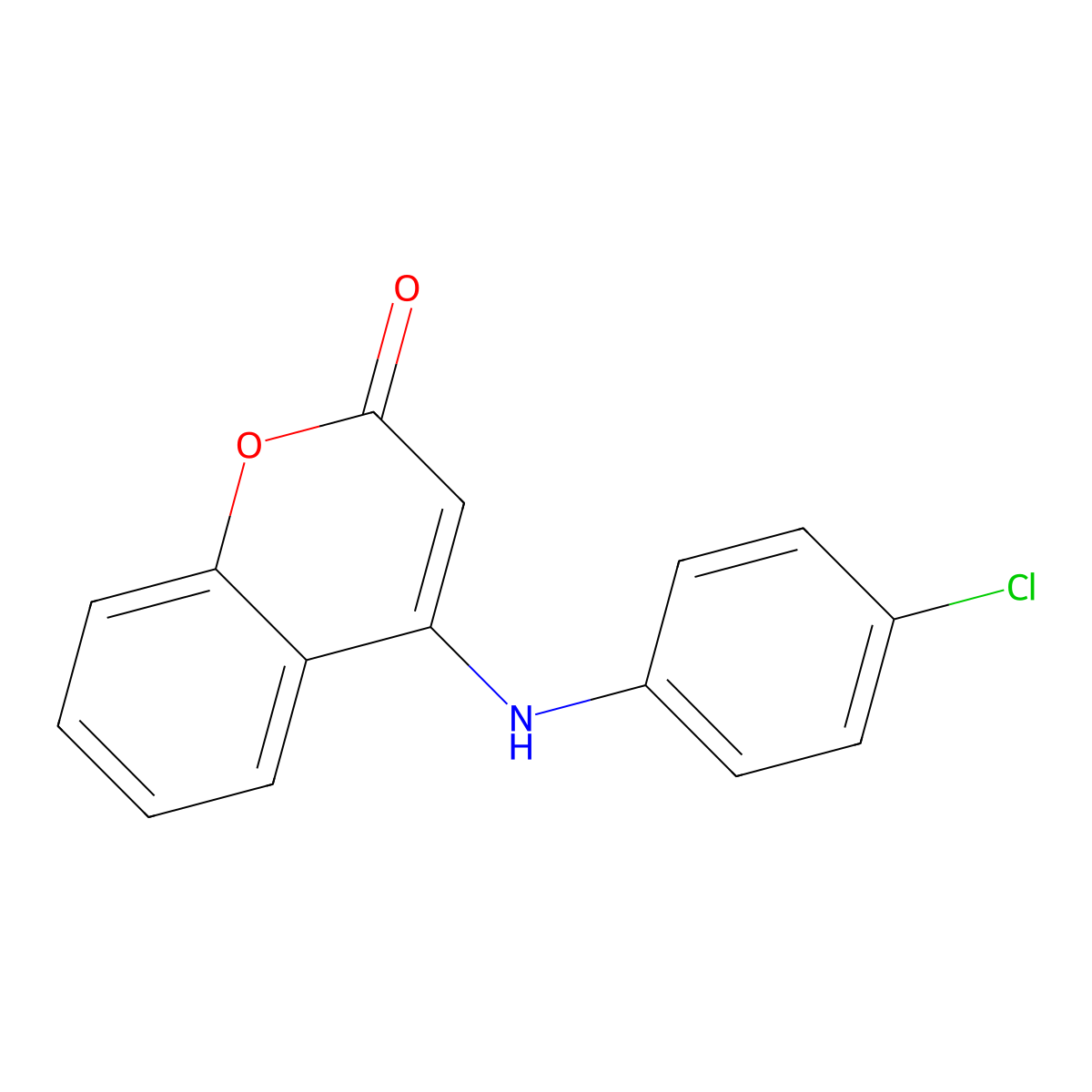 4-(4-Chloroanilino)-2H-1-benzopyran-2-one molecular structure, CAS 24526-89-4