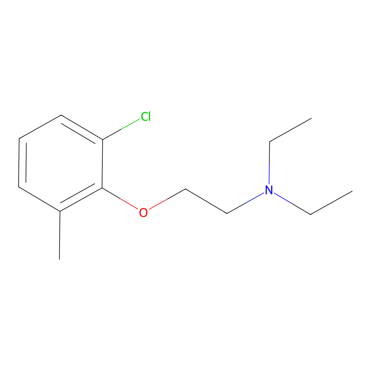 2-(2-chloro-6-methylphenoxy)-N,N-diethylethanamine molecular structure, CAS 2453-15-8